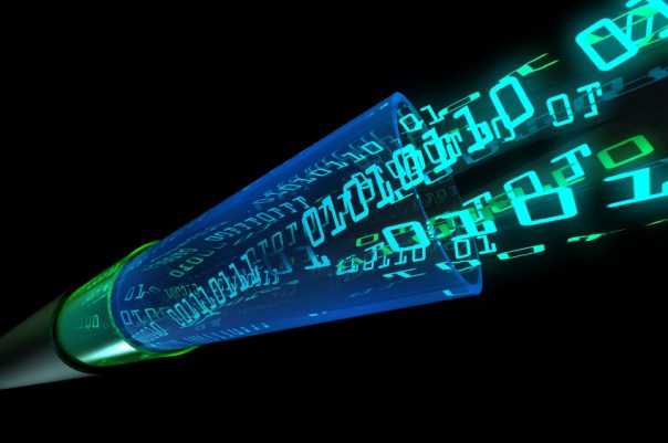 digital data flow through optical wire