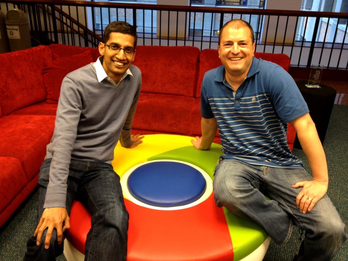 Sundar Pichai, SVP, Chrome and Apps, Google (left) and Scott Johnston, Group Product Manager, Google (right)