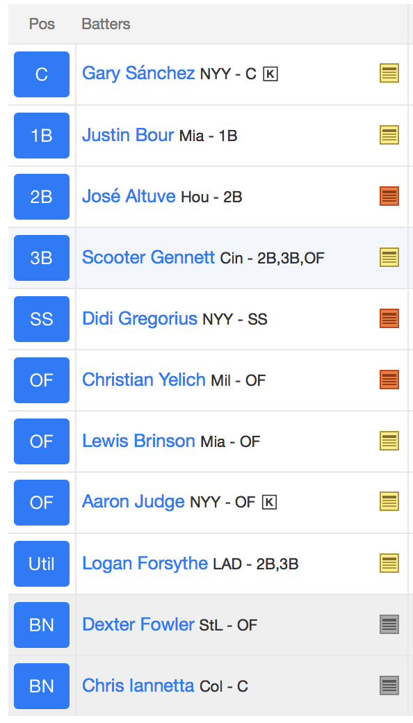 FantasyBaseballTeam1